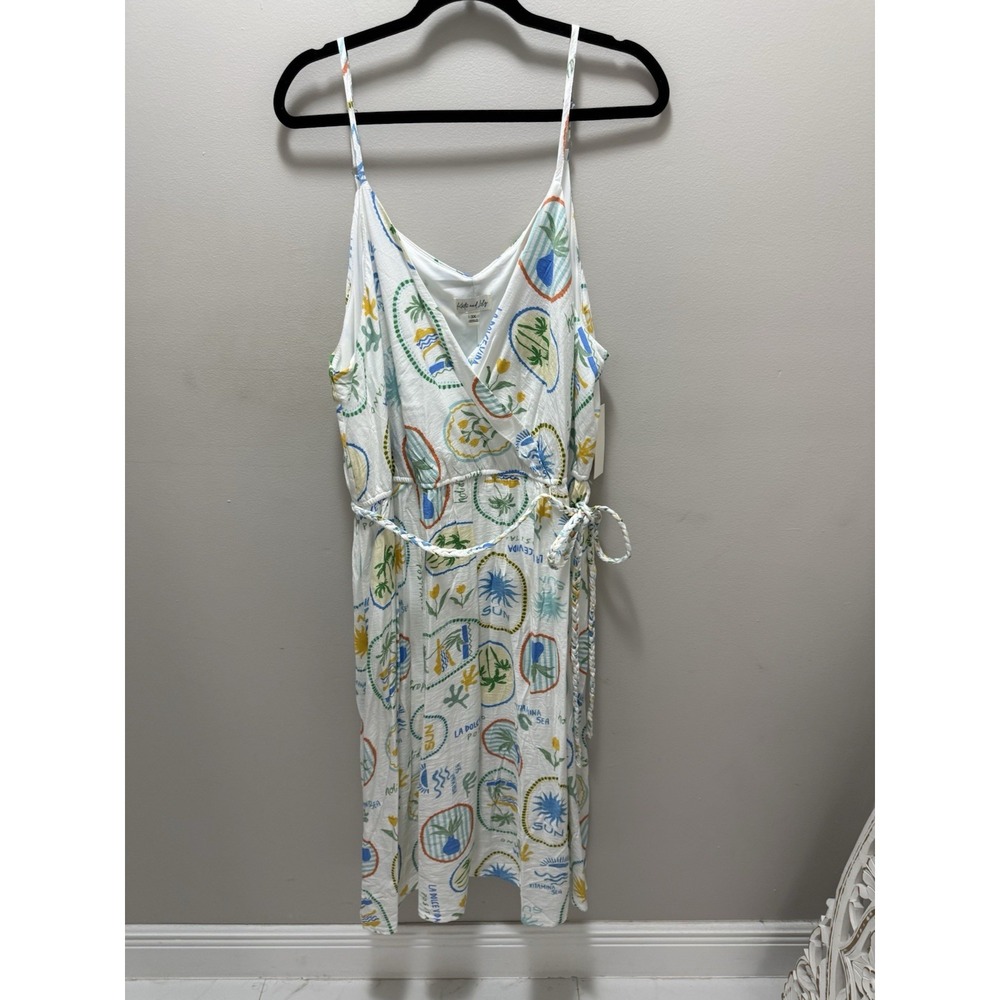 Kate and Lily‎ Tropical Wrap Midi Dress – Size 3X – NWT – Vacation Print Rayon